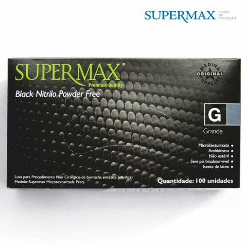 Luva Nitrilica BLACK – Supermax – Caixa 100 unid.