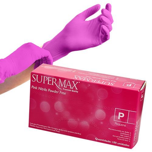 Luva Nitrilica PINK – Supermax – Caixa 100 unid.